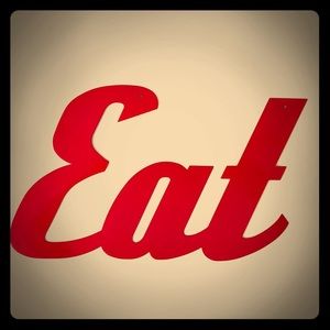 Metal EAT kitchen vintage travel diner retro sign